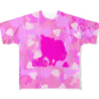 保護猫支援ショップ・パール女将のお宿のUNKO 迷彩　カモフラ　ピンク フルグラフィックTシャツ