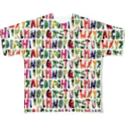 mya-mya=MIYA JUNKO's shop 02のAlphabet of Vegetables All-Over Print T-Shirt