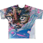 すこやかタオルケットの猫のルー フルグラフィックTシャツ