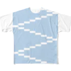 ○○の気分のスカイブルーと白の階段 All-Over Print T-Shirt