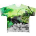 HaveーFun 嘉のHave-Fun Photo Playモノクロ緑 All-Over Print T-Shirt