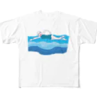 POPUP_KOBE_MARIKOの赤い唇のクロール All-Over Print T-Shirt