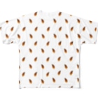 豆大福ショップの筍いっぱいTシャツ(茶) All-Over Print T-Shirt