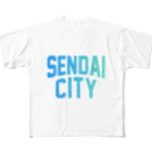 JIMOTO Wear Local Japanの仙台市 SENDAI CITY All-Over Print T-Shirt