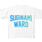 JIMOTO Wear Local Japanの杉並区 SUGINAMI WARD フルグラフィックTシャツ