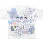 OH!スーパーアミミチャンのしろ ねこぽた あみみちゃん All-Over Print T-Shirt