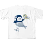 MINI BANANA ゴリラの親子のMINI BANANA 人魚 フルグラフィックTシャツ