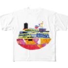 Furuya Tomoyoの世界一周旅行の船 フルグラフィックTシャツ