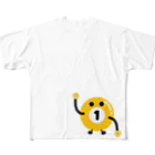 PaP➡︎Poco.a.Pocoのビリヤードのビリちゃん フルグラフィックTシャツ