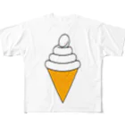 ほぼ動物園のヘビのソフトクリーム フルグラフィックTシャツ