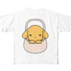 ほぼ動物園のカゴ入り犬 フルグラフィックTシャツ