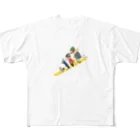 tomocco shopの動物スキー フルグラフィックTシャツ