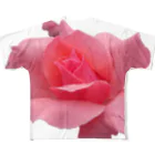 でおきしりぼ子の実験室のThe Rose (Half-blooming) フルグラフィックTシャツ