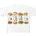 mofusandのにゃんこバーガー All-Over Print T-Shirt