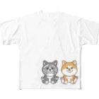 春風工房のおすわり秋田犬トリオ All-Over Print T-Shirt