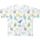 まめるりはことりのたくさんセキセイインコちゃん【まめるりはことり】 All-Over Print T-Shirt