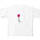 ﾅｺﾁｬﾝの色付けたバラ フルグラフィックTシャツ