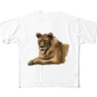 バクの森 〜マレーバクや動物イラストのグッズ 〜のAnimals シリーズ 〜ライオン〜 All-Over Print T-Shirt