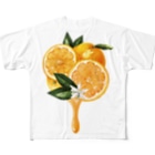カワウソとフルーツの【forseasons】オレンジ All-Over Print T-Shirt