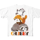 LittleLoroのレッサーパンダとアライグマの三段重 フルグラフィックTシャツ