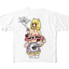 POP'N ROLLのpop'n pinupgirl01 All-Over Print T-Shirt