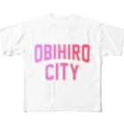 JIMOTOE Wear Local Japanの帯広市 OBIHIRO CITY All-Over Print T-Shirt