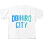 JIMOTO Wear Local Japanの帯広市 OBIHIRO CITY All-Over Print T-Shirt