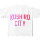 JIMOTOE Wear Local Japanの釧路市 KUSHIRO CITY All-Over Print T-Shirt