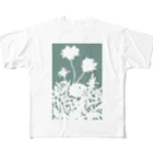 気ままに創作　よろず堂の花咲く小径③あお All-Over Print T-Shirt