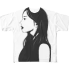 R-design STOREのクールな女性の横顔 All-Over Print T-Shirt