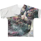 ま-と-いのはちわれキャット All-Over Print T-Shirt