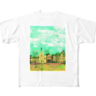 ふわりの絵画のような街（元気色） All-Over Print T-Shirt