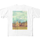 ふわりの絵画のような街（冬色） All-Over Print T-Shirt