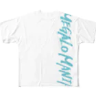 斬る'em ALL/DJつづきともみの【KJデザイン】MEGALO MANIA-005-WH #MGLMNA フルグラフィックTシャツ