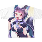 りとまる水産の狼ちゃんフルグラTシャツ フルグラフィックTシャツ