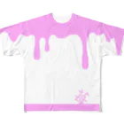 THE厨二病のピンク白ドロドロ「苺」 フルグラフィックTシャツ
