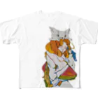 LsDF   -Lifestyle Design Factory-のチャリティー【ねこをかぶる·トラベル希望】 All-Over Print T-Shirt