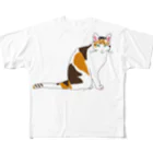 小鳥と映画館のタマ 美ネコ フルグラフィックTシャツ