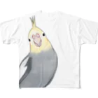 まめるりはことりのおしゃまなオカメインコちゃん【まめるりはことり】 フルグラフィックTシャツ