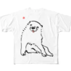 ふくふく商店の長沢芦雪「あの犬」芦雪の落款入り All-Over Print T-Shirt