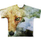 suparnaの狐と紫陽花 All-Over Print T-Shirt