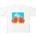 ハッピースマイルの[沖縄土産]シーサーと空と海 All-Over Print T-Shirt