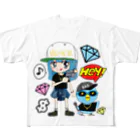 秘密結社(ㆁөㆁ)青い鳥のギャングスタ小鳥遊エリ＆唯我HIPHOP丸シリーズ All-Over Print T-Shirt