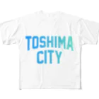 JIMOTOE Wear Local Japanの豊島区 TOSHIMA CITY ロゴブルー All-Over Print T-Shirt