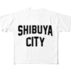 JIMOTO Wear Local Japanの渋谷区 SHIBUYA WARD ロゴブラック All-Over Print T-Shirt