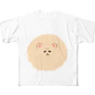 いくら丼のふえくされたポメ　薄茶 フルグラフィックTシャツ