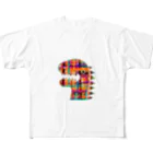 三毛ヒゲの恐竜 All-Over Print T-Shirt