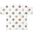 芋焼酎ロックのアイス アイスクリーム ドット(白) All-Over Print T-Shirt