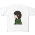 エヅ361の緑　横顔 フルグラフィックTシャツ