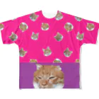 壁かべSHOP・SUZURI店の変な猫さん フルグラフィックTシャツ